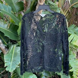 Sheer  black soutache embroidered jacket